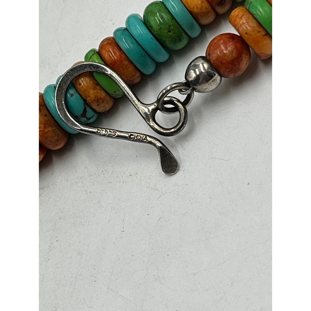 JAY KING DTR Vintage Sterling Silver Colorful Royston Turquoise Heishi Necklace - Picture 4 of 14